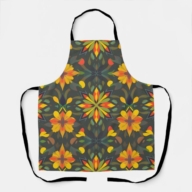 Vibrant Artistic Apron - Seamless Pattern Design (Front)