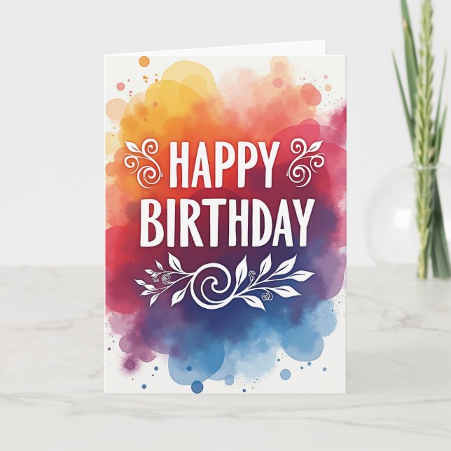 Vibrant Artistic Birthday Card (Front)