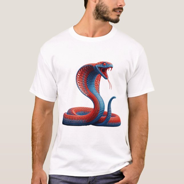 Vibrant Artistic Cobra Graphic T-Shirt - Bold  (Front)