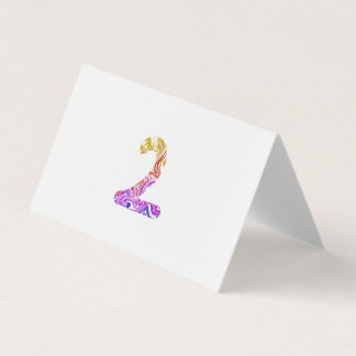 Vibrant Artistic Colorful Marbled Number 2 Business Card