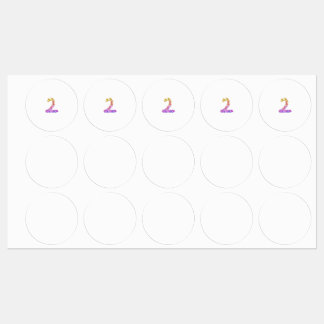 Vibrant Artistic Colorful Marbled Number 2 Labels