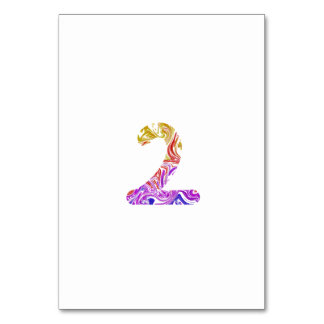 Vibrant Artistic Colorful Marbled Number 2 Table Number