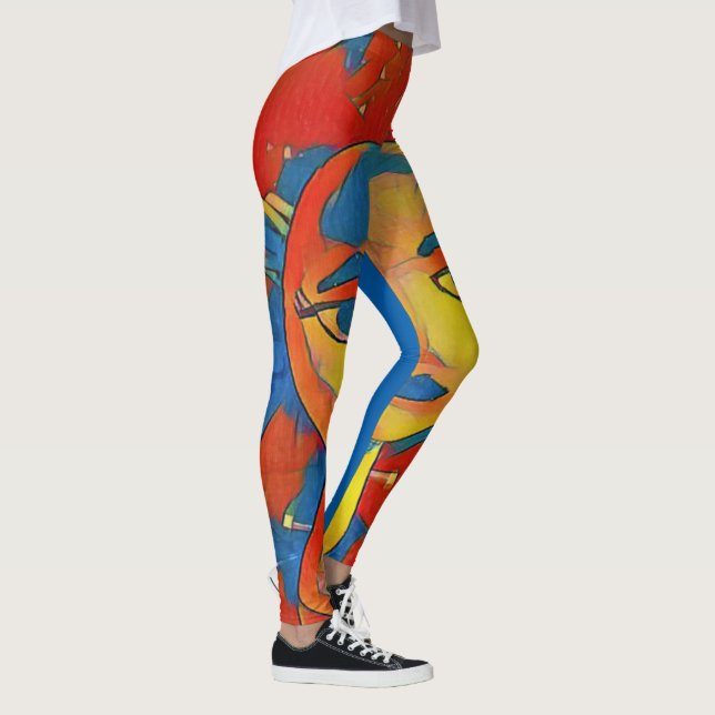 Vibrant Artistic Contemporary Mannequin Face Leggings (Right)