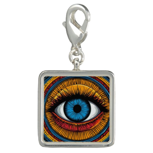 Vibrant Artistic evil Eye Design Charm (Front)