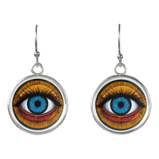 Vibrant Artistic evil Eye Design Earrings (Front)