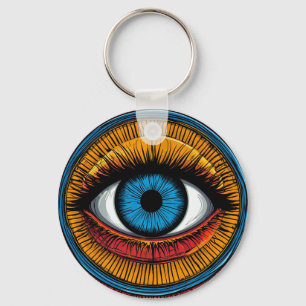 Vibrant Artistic evil Eye Design Keychain