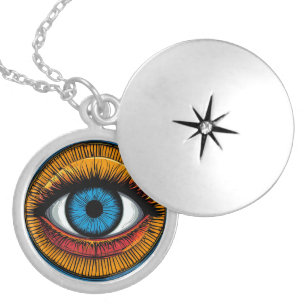 Vibrant Artistic evil Eye Design Locket Necklace