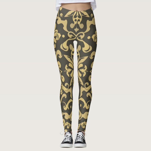Vibrant Artistic Leggings - Elegant Seamless Patte (Front)
