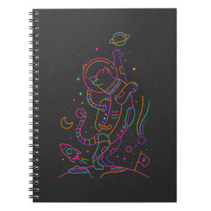 Vibrant Astro Cat Notebook
