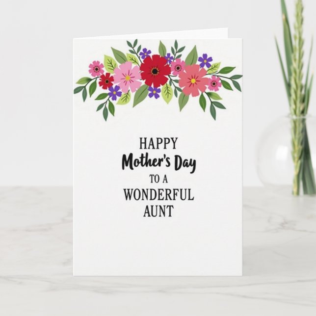 Vibrant Aunt Mothers Day Card (Front)