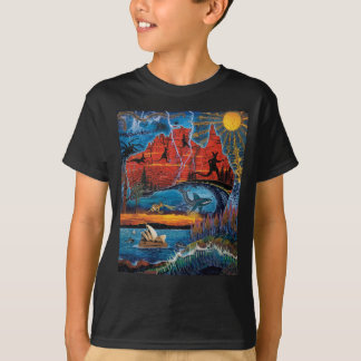 Vibrant Australian Icons and Landmarks Map T-Shirt