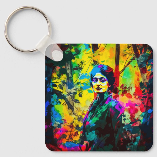Vibrant Autumn Beauty  Keychain (Front)