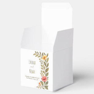 Vibrant Autumn Botanical Floral Custom Wedding Favor Boxes
