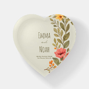 Vibrant Autumn Botanical Floral Wedding Custom Paperweight