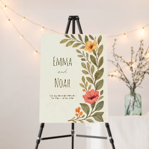 Vibrant Autumn Botanical Floral Wedding Foam Board