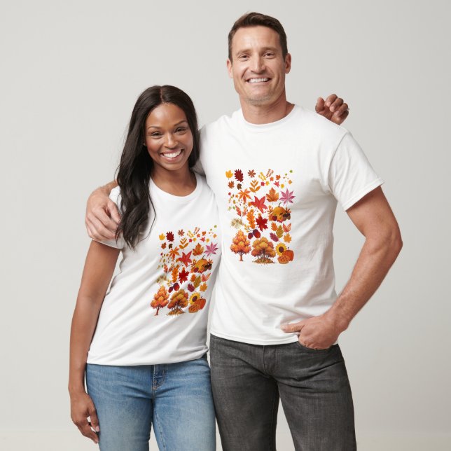 Vibrant Autumn Fall Leaves Clipart Set T-Shirt (Unisex)