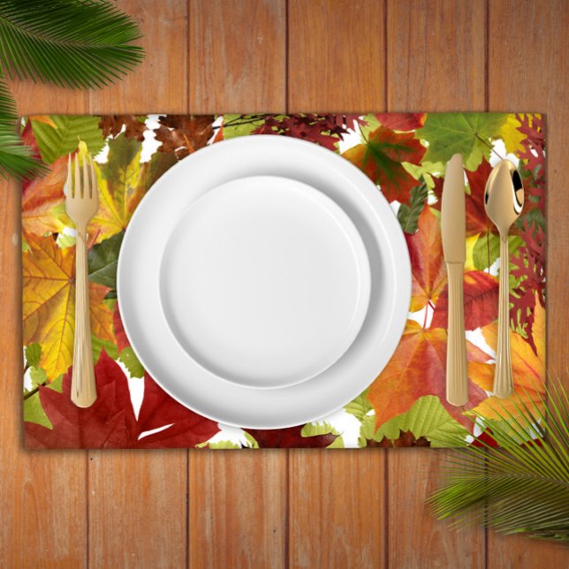 Vibrant Autumn Fall Leaves Collage Placemat (Creator Uploaded)