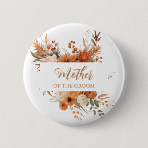 Vibrant Autumn Floral Mother Of The Groom Button