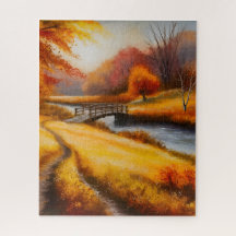 Vibrant Autumn Forest Painting - Fall Landscape