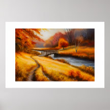 Vibrant Autumn Forest Painting - Fall Landscape 