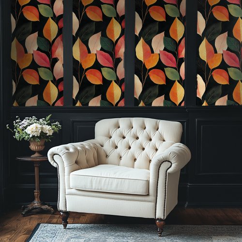 Vibrant Autumn Leaf Pattern Peel-and-Stick Wallpaper