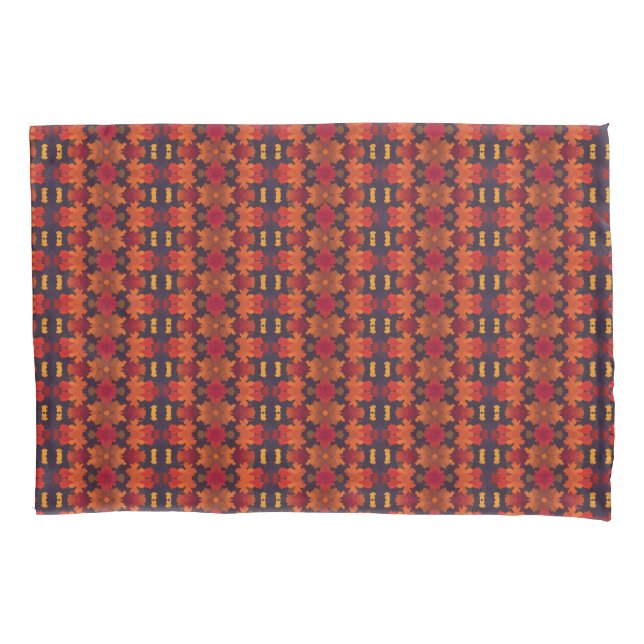 Vibrant Autumn Leaf Pattern Pillow Case (Front)