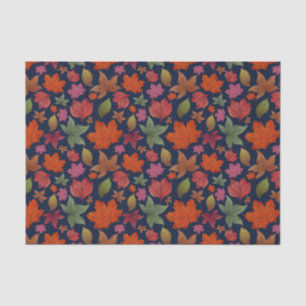 Vibrant Autumn leaf, red, orange, green Tissue Paper