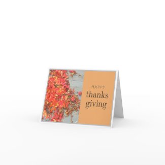 Vibrant Autumn Leaves Happy Thanksgiving Card