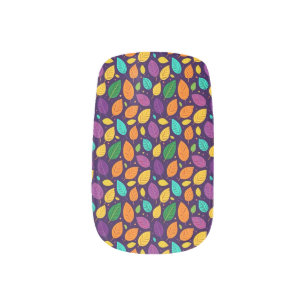Vibrant Autumn Leaves Minx Nail Art