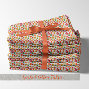 Vibrant Autumn Leaves Multi-Colored Pattern Fabric
