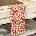 Vibrant Autumn Leaves Multi-Colored Pattern Kitchen Towel<br><div class="desc">Perfect for fall gifting and occasions,  this vibrant,  multi-colored leaves pattern is sure to provide cheer to your kitchen.</div>