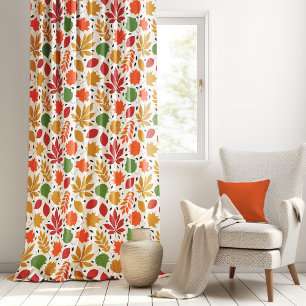 Vibrant Autumn Leaves Multi-Colored Pattern Sheer Curtains