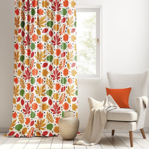 Vibrant Autumn Leaves Multi_Colored Pattern Sheer Curtains