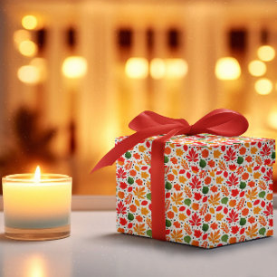 Vibrant Autumn Leaves Multi-Colored Pattern Wrapping Paper