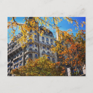 Vibrant Autumn Leaves New York NYC Architecture Postcard