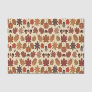 Vibrant Autumn Leaves Pattern with Fall Colors Tissue Paper