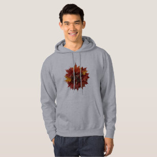 Vibrant Autumn Leaves & Pinecones Cozy Fall Art Hoodie