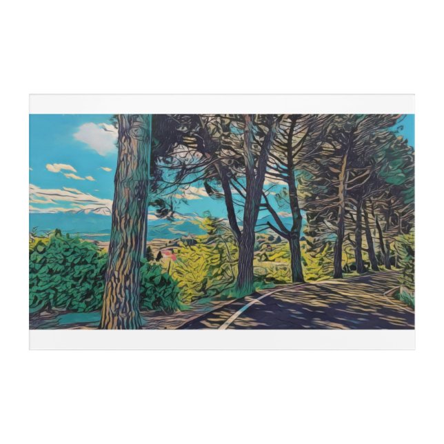 Vibrant Autumn Path Acrylic Print (Front)