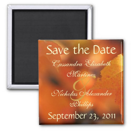 Vibrant Autumn Save the Date Wedding Magnet