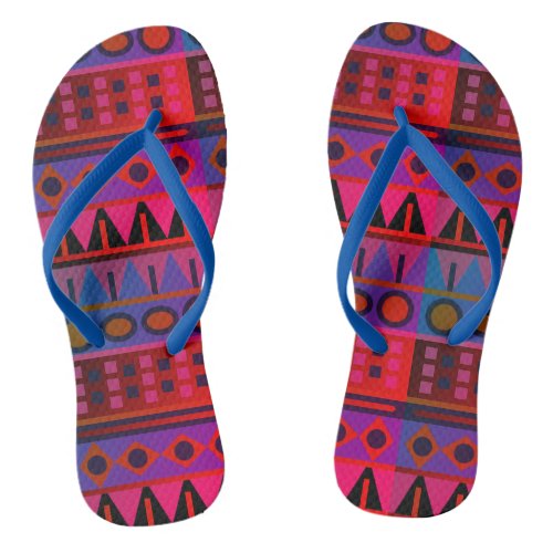 Vibrant aztec pattern  flip flops