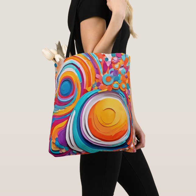Vibrant Badaist Art Colors Tote Bag (Close Up)