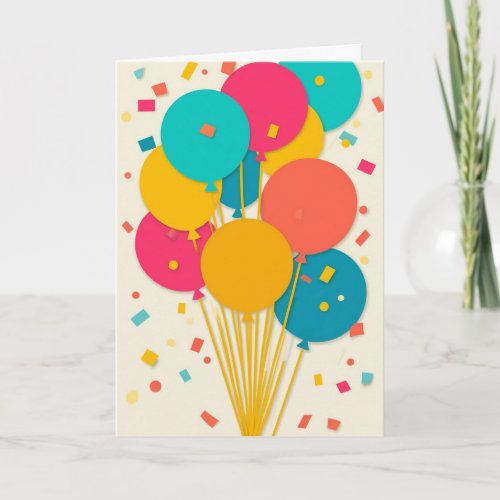 Vibrant Balloon Celebration Card