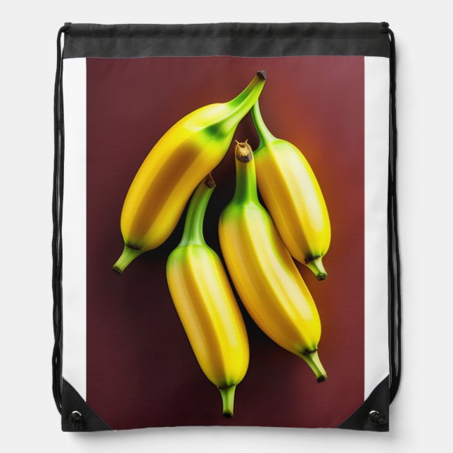 Vibrant Banana Art Drawstring Backpack (Front)