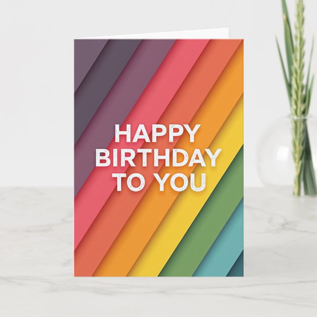 Vibrant Bands Birthday Card (Front)