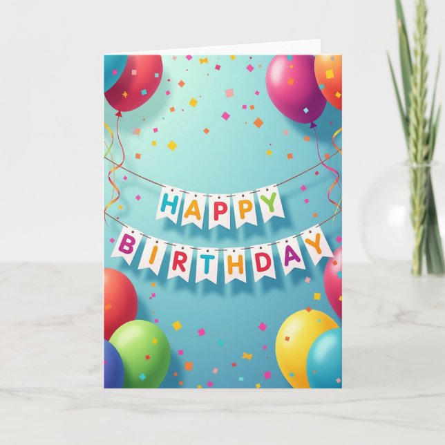 Vibrant Banner Birthday Card (Front)
