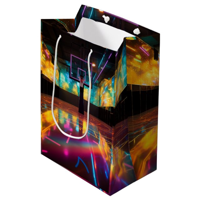 Vibrant  Basketball Medium Gift Bag (Front Angled)