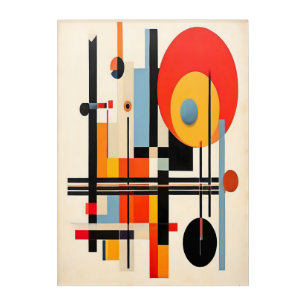 Vibrant Bauhaus-Inspired Geometric Abstract Art