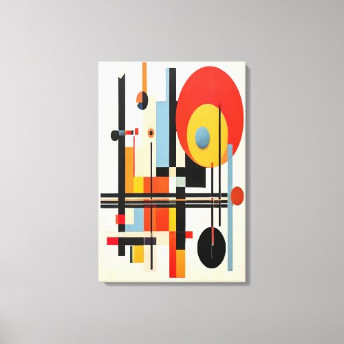 Vibrant Bauhaus_Inspired Geometric Abstract Art Canvas Print