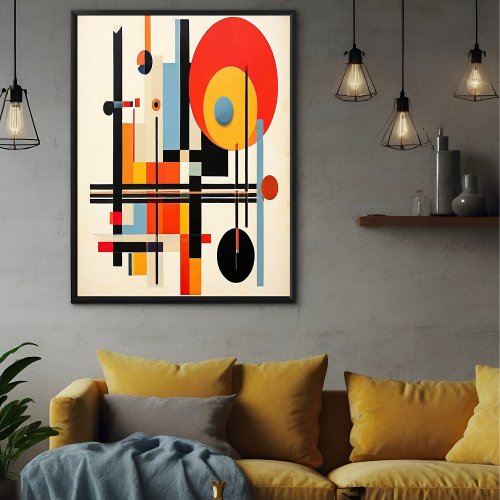 Vibrant Bauhaus_Inspired Geometric Abstract Art Poster