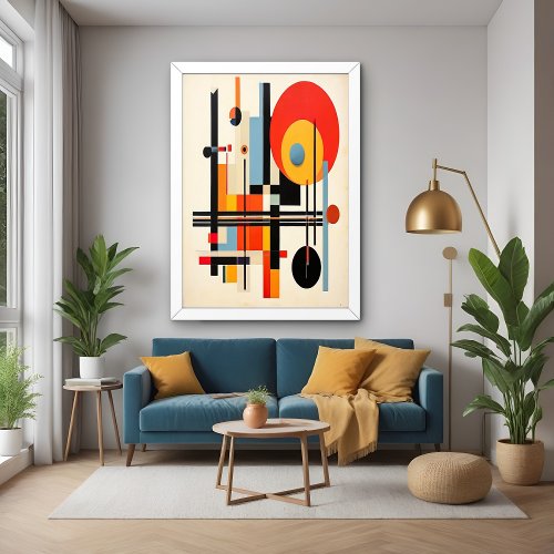 Vibrant Bauhaus_Inspired Geometric Abstract Art Poster